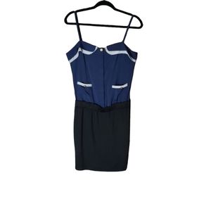 NWT Esley navy black sailor pinup dress size M vegas vintage starlet Nautical